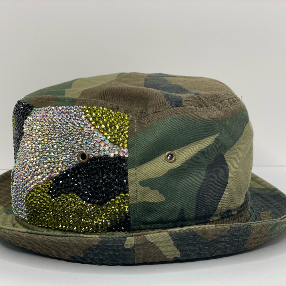 Custom Rhinestone Camo Bucket Hat - Picture 3 of 4